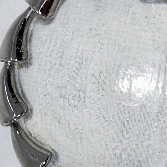 Vintage Puccini Silver-Tone Round Brooch With Textured White Center Statement - Picture 6 of 15